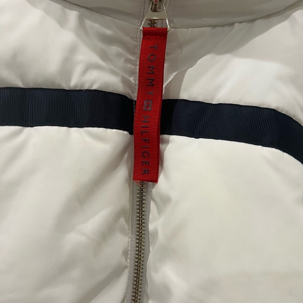 Tommy Hilfiger Puffer Jacket Womens XS Full Zip Flag Contrast Trim - Picture 4 of 6